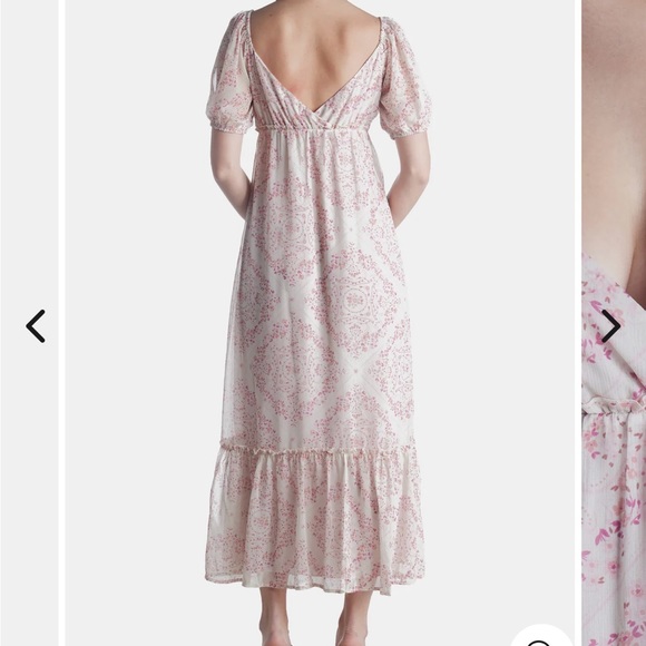 Spring + Mercer Maxi Short Sleeve Floral Print Dress Sz. M NWT - Picture 3 of 13